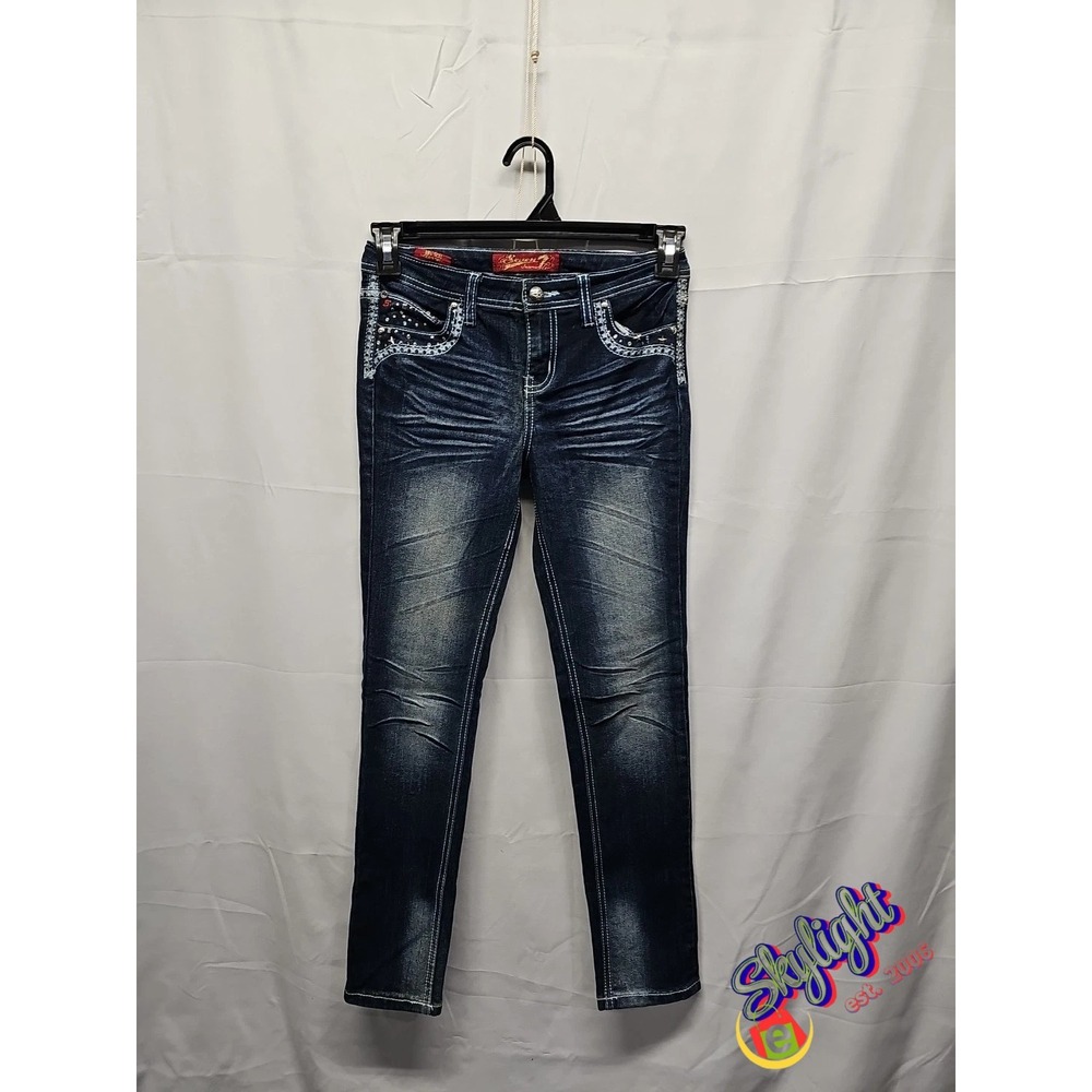 Seven‎ 7 Women's Blue Ankle Denim Jeans Mid Rise Junior Size 14 27 X 28